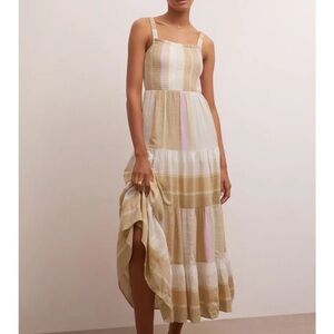Z Supply Tan and Pink Maxi Dress